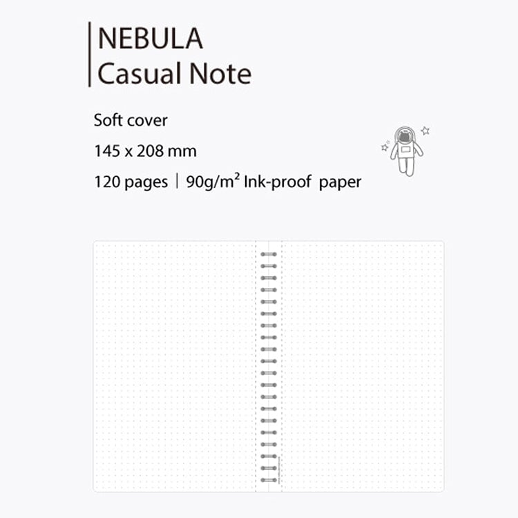 Colorverse Nebula Casual Note - Dotgrid (Large/Orange) Notebook