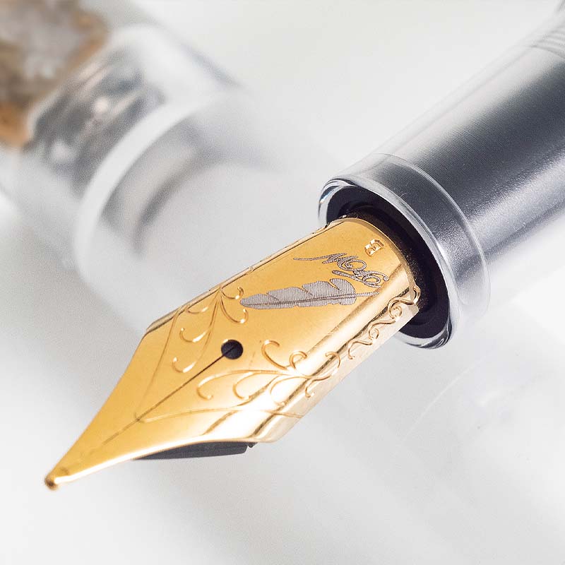Fine Writing International Fenestro Demonstrator (Gold) - Broad Fountain Pen