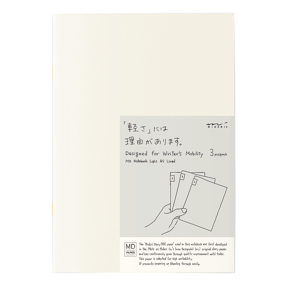 MD Notebook Lite Lined Ruled 3 pack The Desk Bandit