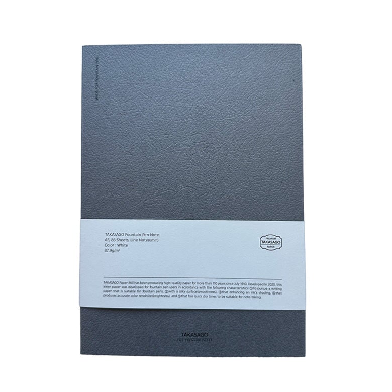 Dominant Industry Takasago Notebook A5 - Grey (Ruled Layout) Notebook
