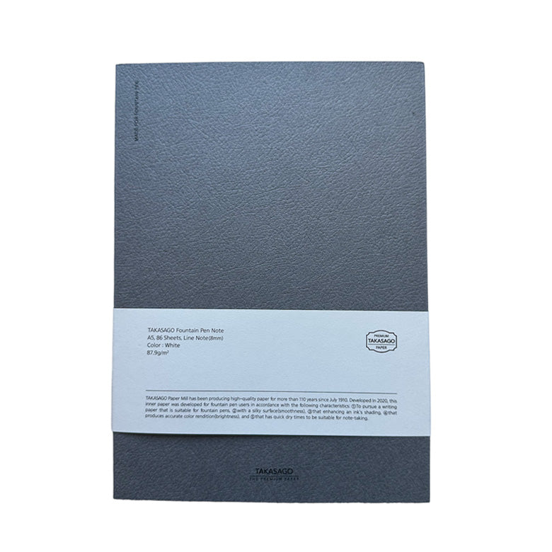 Takasago Notebook A5 - Grey (Ruled Layout)